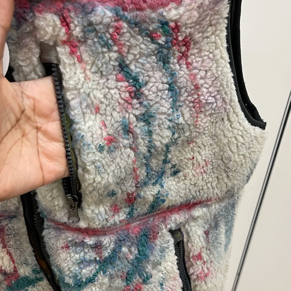 Talk is Sheep Upcycled Fleece Vest with Artistic Design